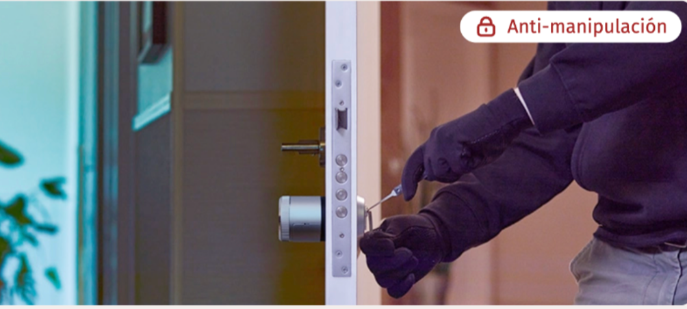 Alerta anti-manipulación ladrón forzando cerradura